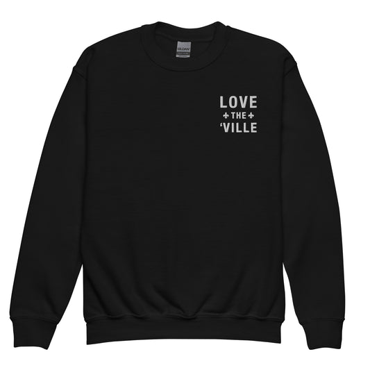 Love The 'Ville Fleur De Lis Embroidered Crewneck Sweatshirt - Youth Sizes