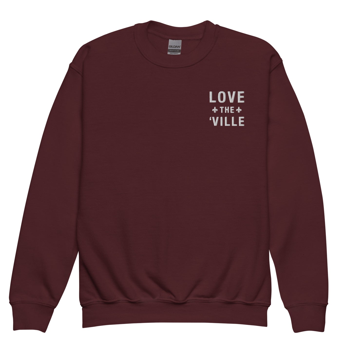 Love The 'Ville Fleur De Lis Embroidered Crewneck Sweatshirt - Youth Sizes