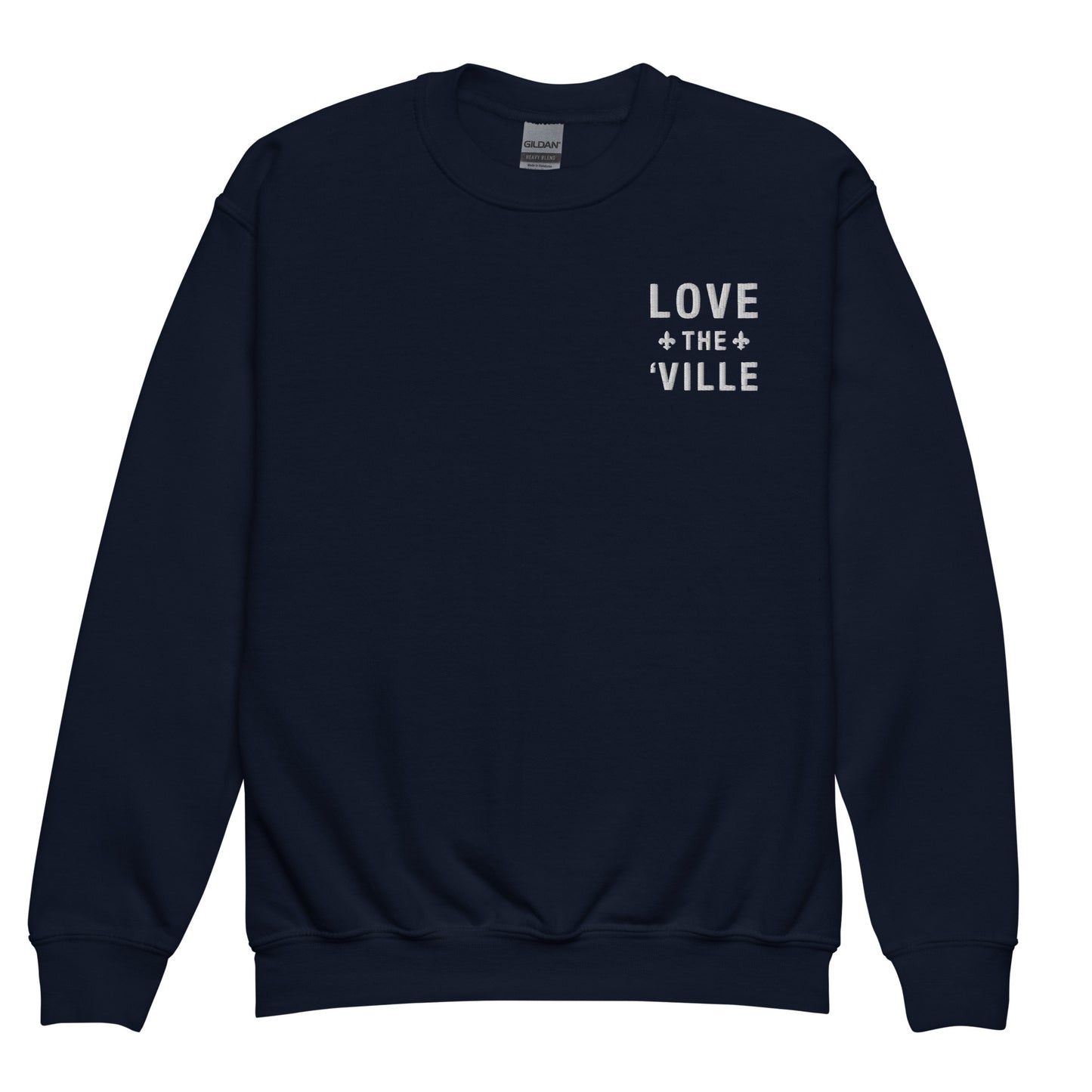 Love The 'Ville Fleur De Lis Embroidered Crewneck Sweatshirt - Youth Sizes