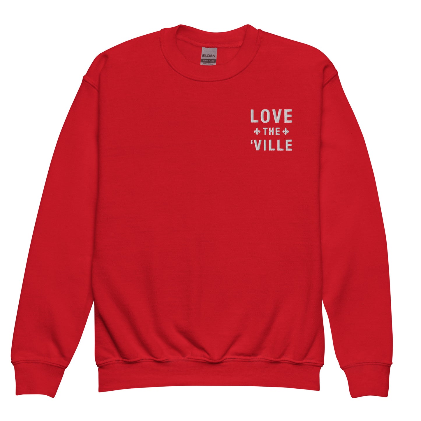 Love The 'Ville Fleur De Lis Embroidered Crewneck Sweatshirt - Youth Sizes