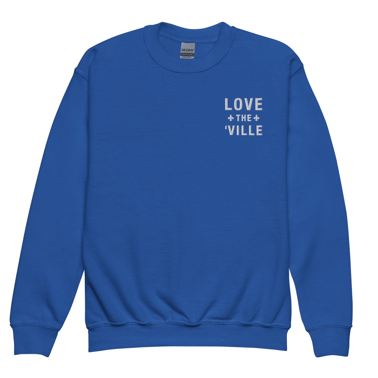 Love The 'Ville Fleur De Lis Embroidered Crewneck Sweatshirt - Youth Sizes