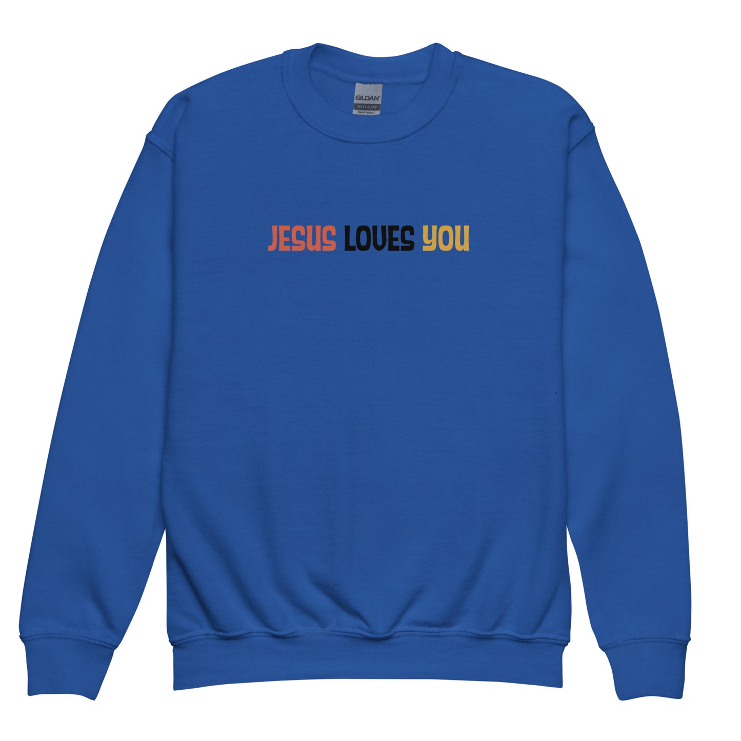 NE Kids Crewneck Sweatshirt - Jesus Loves You - Youth Sizes