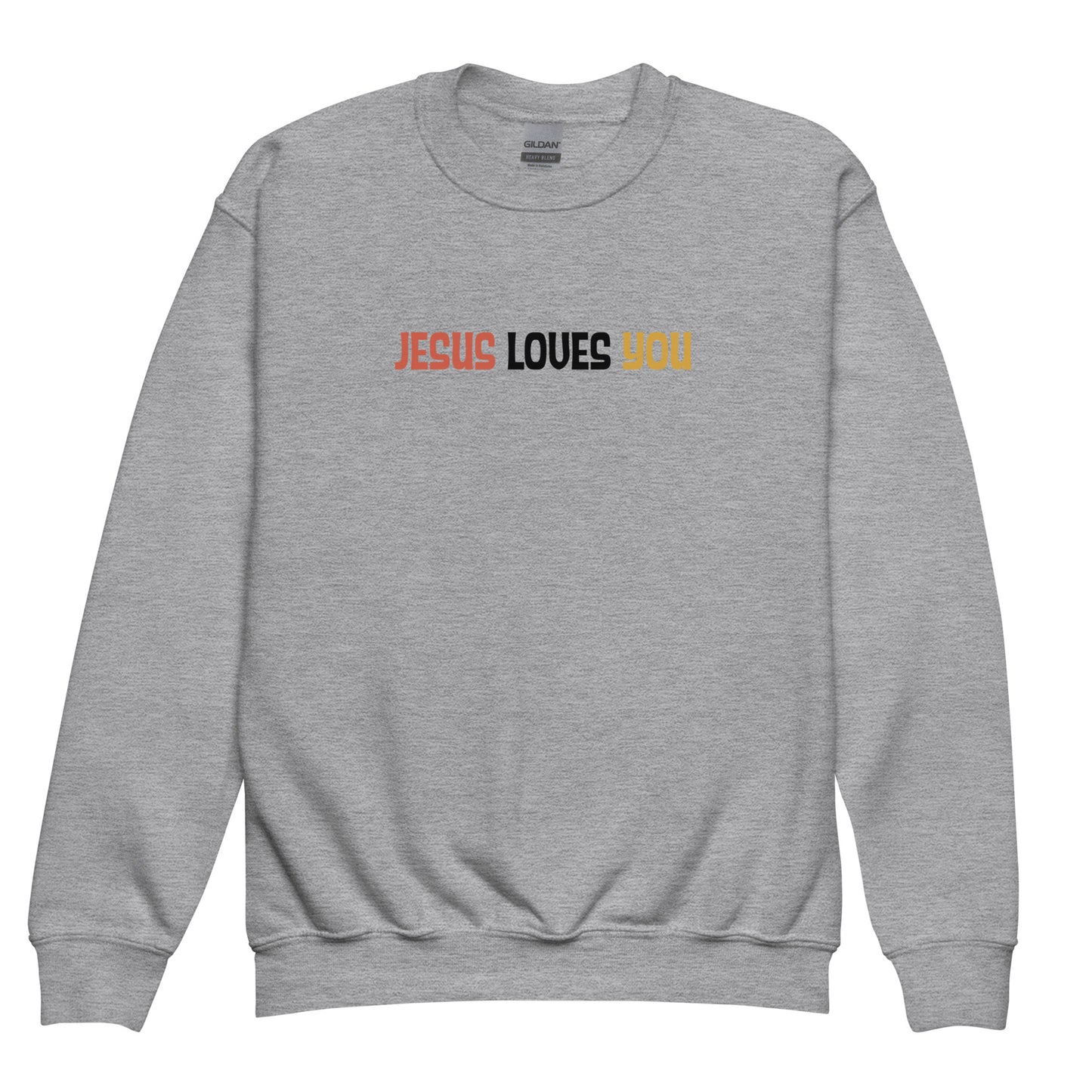 NE Kids Crewneck Sweatshirt - Jesus Loves You - Youth Sizes
